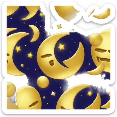 Solid gold moon sticker