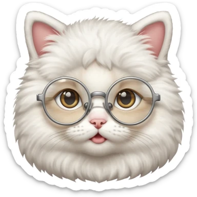 baby Cat with round glasses sticker
