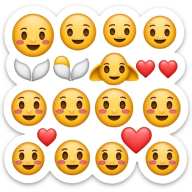 một emoji cảm xúc hạnh phúc, chỉ gồm 2 con mắt,  mắt trắng, má hồng sticker