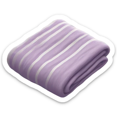 cozy light purple folded blanket with thin brown stripes sticker