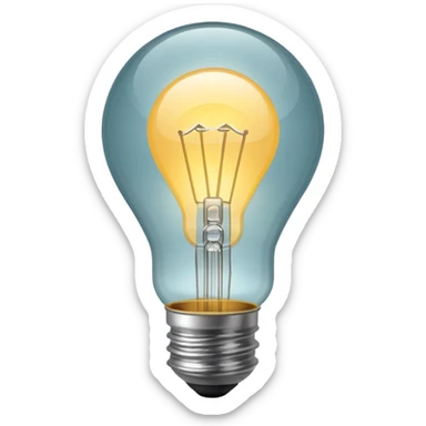 Lightbulb – Clear bulb glowing warmly sticker