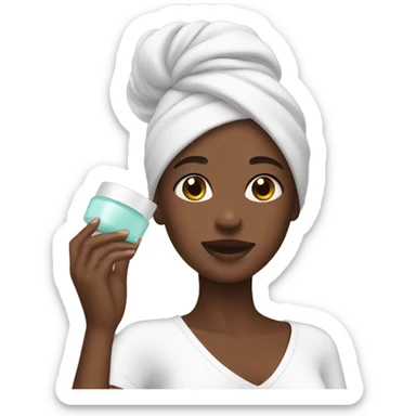girl doing skincare sticker