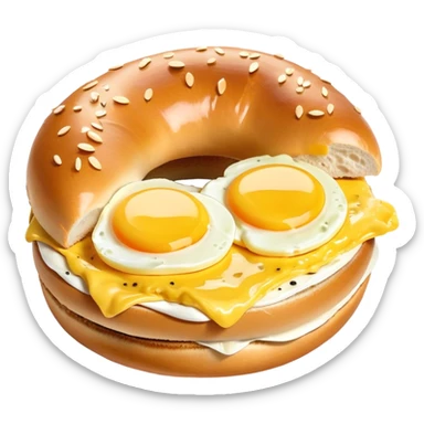 Scrambled egg on a bagel sticker