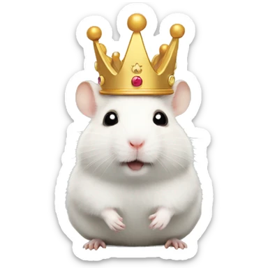 hamster-white with a crown sticker