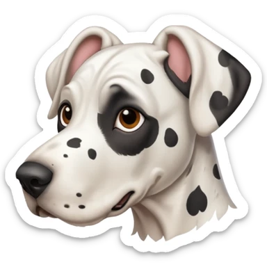 white Great Dane with black spots sticker