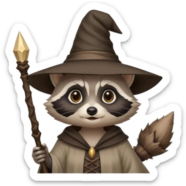 raccoon witch sticker