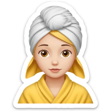 Menina com a toalha na cabeça  sticker