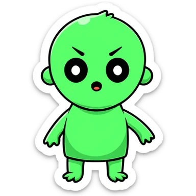 scared character sticker