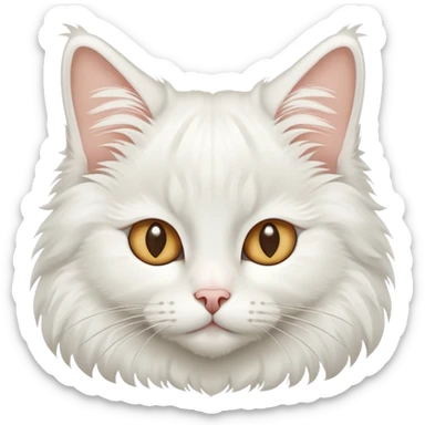 White norwegian forest cat with tufted ears and almond-shaped eyes sticker