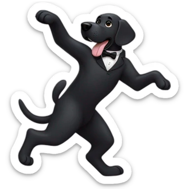 big black dog dancing the waltz sticker