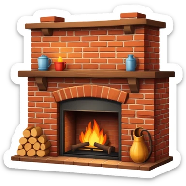 aesthetic fireplace ￼ sticker