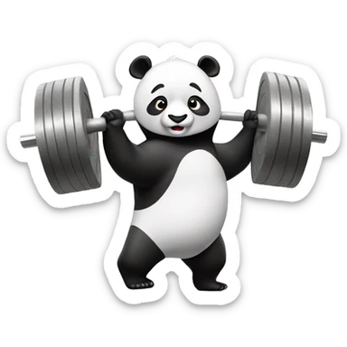 Panda Olympic lifting sticker