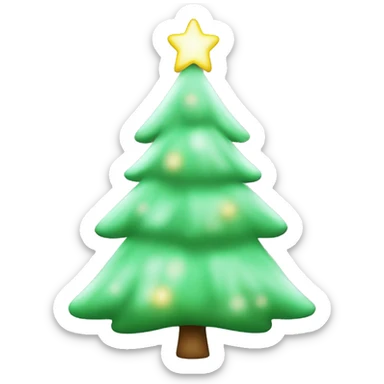 white and light green cute christmas tree sticker