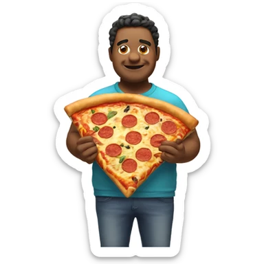 Gordito comiendo pizza sticker