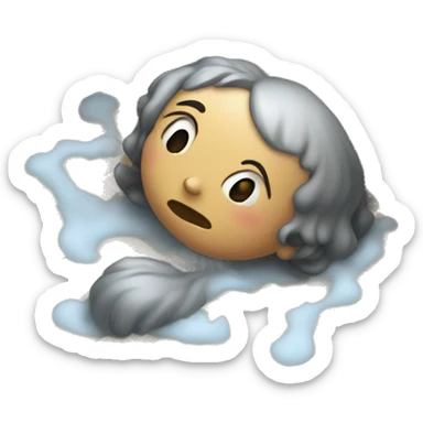 Laying down on shower floor sick sticker