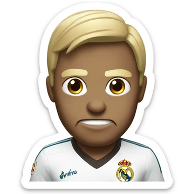 a emoji telling hala Madrid with a angry face sticker
