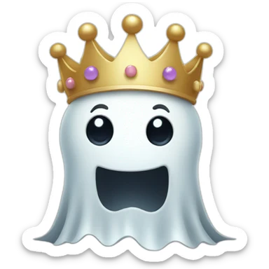 Cute ghost with crown sticker