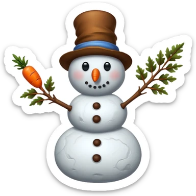 A snow man made of poop sticker