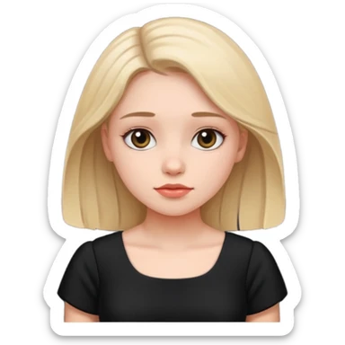 دختر زیبا با لباس مشکی کمی خسته و امیدوار  sticker