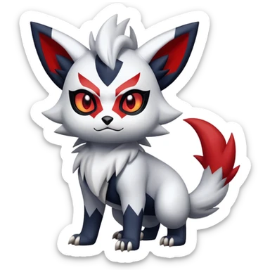 Edgy Cool Kawaii Litten-Absol-Zorua-Zangoose-Pokémon Full Body sticker