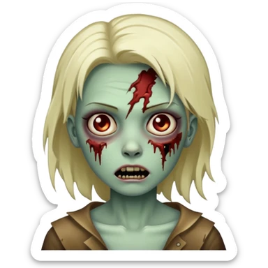 zombie girl with a scar sticker