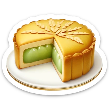 Wife cake (Lou Po Beng), Chinese pastry with winter melon and almond paste filling sticker