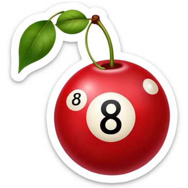 Two 8 ball cherries with the number 8  sticker