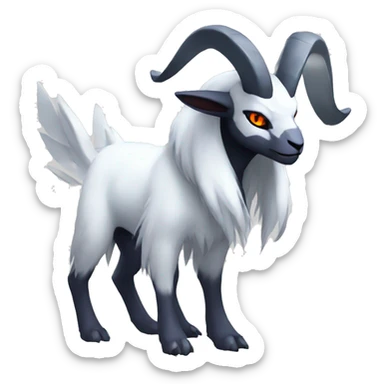 Edgy Cool Absol-Goat-Pokémon Full Body sticker