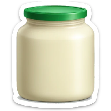a cream coloured jar with a green lid & green label sticker