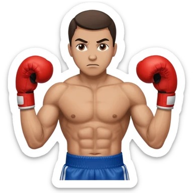 athlete in boxing gloves sticker