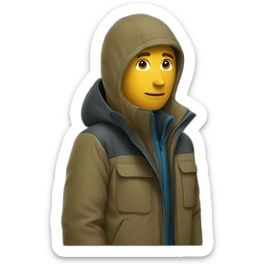 man with a TheNorthFace manteau sticker