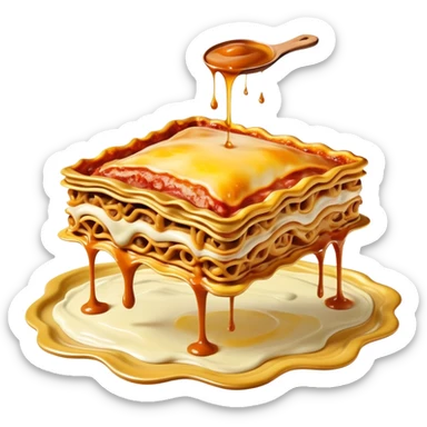 surreal salvadore dali style flying melting spam lasagna landscape sticker