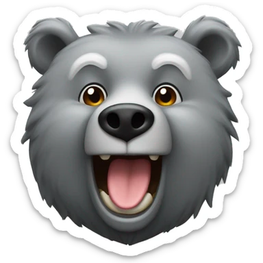 realistic-grey-bear-With-a-sly-grin sticker