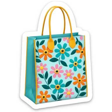 aesthetic shopping bag with pattern sticker