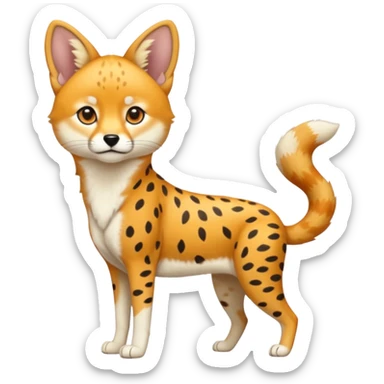 Cheetah-serval-shiba-inu-hybrid, full body sticker
