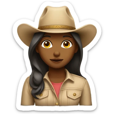 girl with beige cowboy hat sticker