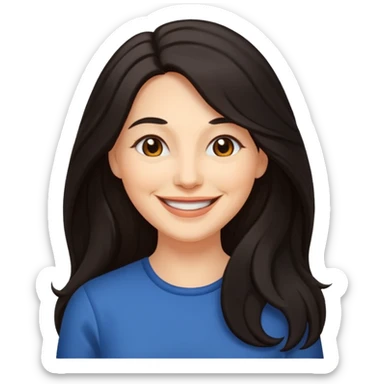 Mature woman with long dark hair sticker