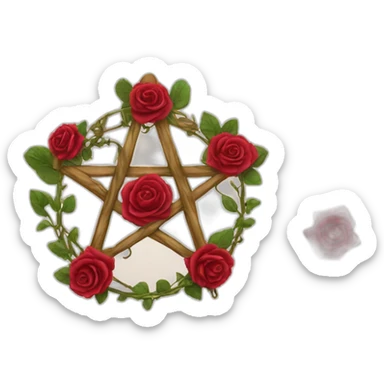 pentagram with roses sticker