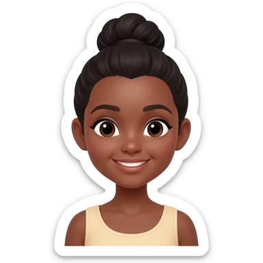 A cute lady with a black bun and brown skin sticker
