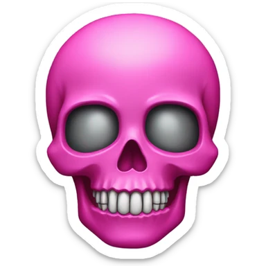 black skull with pink halo sticker