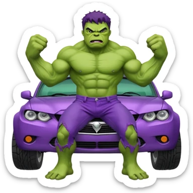 Hulk smashing a car sticker