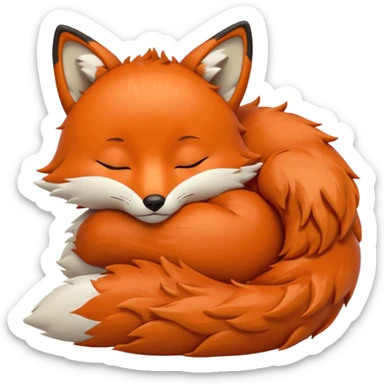 a sleeping fox  emoji sticker