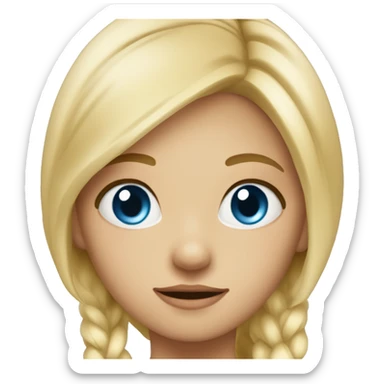 Petite fille blonde yeux bleu sticker
