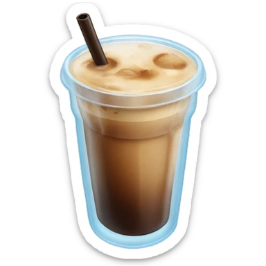 Ice coffee with iced cubes sticker