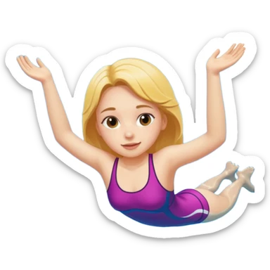 Girl in a pool swimming on her back sticker