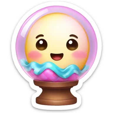 Kawaii colorful baby peat in a candy globe sticker