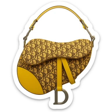 yellow dior printed saddle bag sticker
