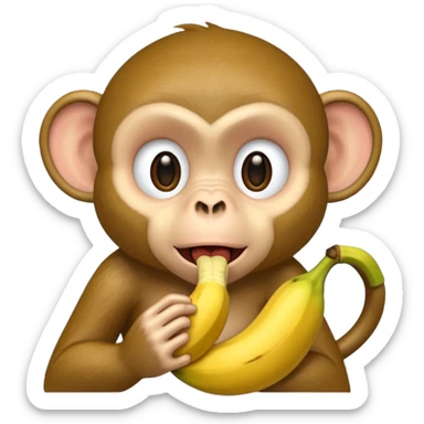 retarded looking monkey sucking a banana sticker