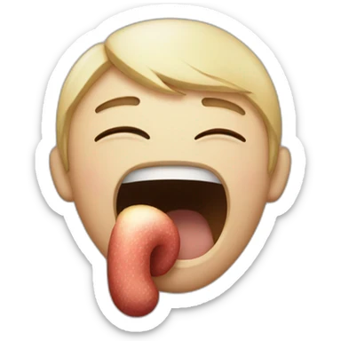 ios coughing emoji with fist over mouth sticker