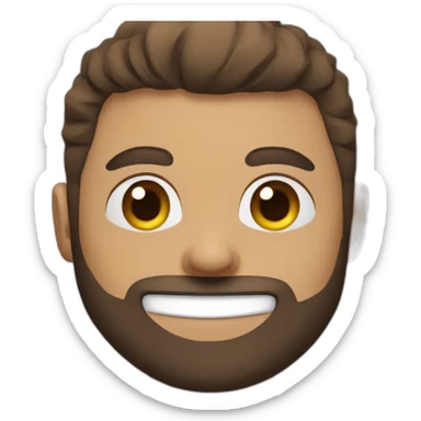 Benoît brown hear brown beard blue eyes badminton player sticker